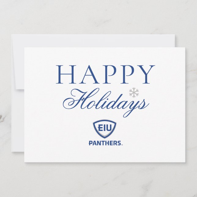 Eastern Illinois Panthers Shield & Wordmark Logo Holiday Card (Front)