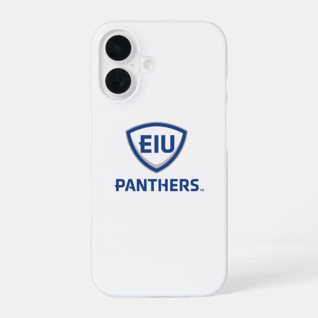 Eastern Illinois Panthers Shield & Wordmark Logo iPhone 16 Case (Back)