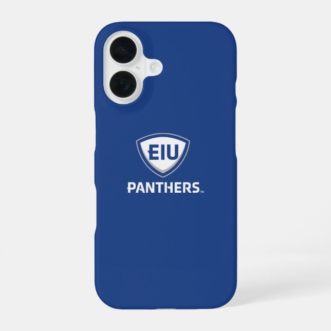 Eastern Illinois Panthers Shield & Wordmark Logo iPhone 16 Case (Back)