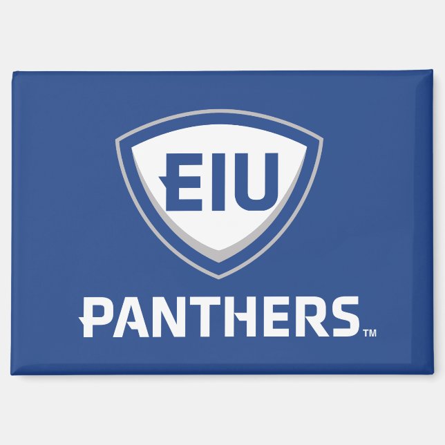 Eastern Illinois Panthers Shield & Wordmark Logo Magnet (Front)
