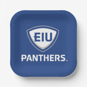 Eastern Illinois Panthers Shield & Wordmark Logo Paper Plate