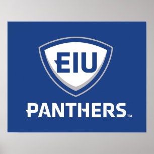 Eastern Illinois Panthers Shield & Wordmark Logo Poster