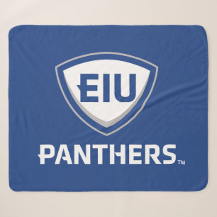 Eastern Illinois Panthers Shield & Wordmark Logo Sherpa Blanket