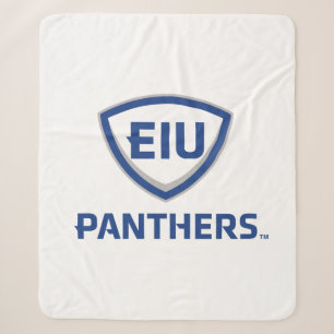Eastern Illinois Panthers Shield & Wordmark Logo Sherpa Blanket