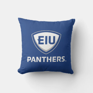 Eastern Illinois Panthers Shield & Wordmark Logo Throw Pillow