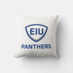 Eastern Illinois Panthers Shield & Wordmark Logo Throw Pillow