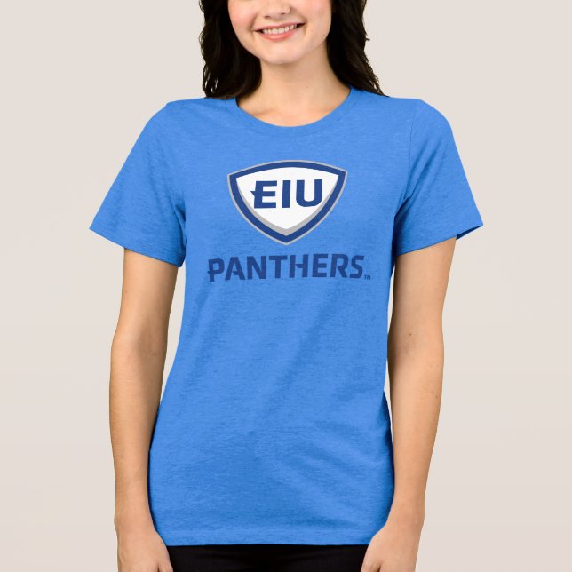 Eastern Illinois Panthers Shield & Wordmark Logo Tri-Blend Shirt (Front)