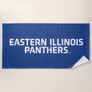 Eastern Illinois Panthers Text Logo Beach Towel