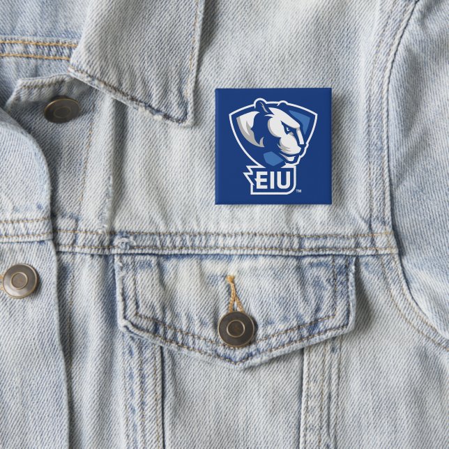 Eastern Illinois University Panthers Logo 2 Inch Square Button (In Situ)