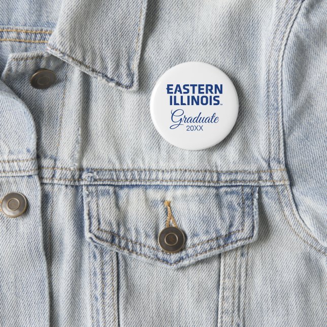 Eastern Illinois University Wordmark Logo 2 Inch Round Button (In Situ)