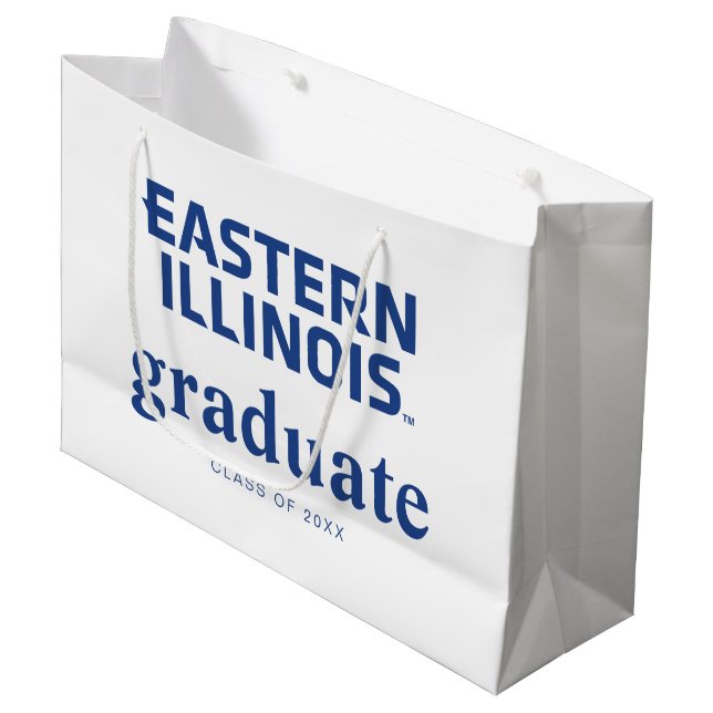 Eastern Illinois University Wordmark Logo Large Gift Bag (Front Angled)