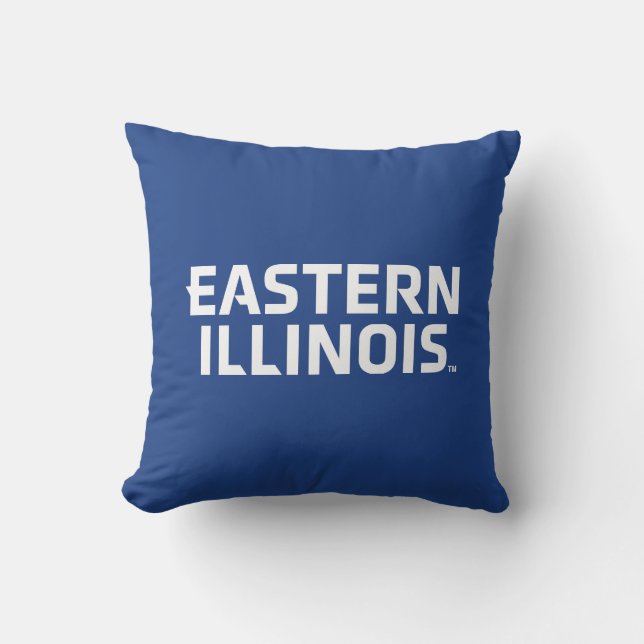 Eastern Illinois University Wordmark Logo Throw Pillow (Front)