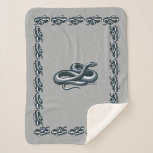 Eastern Indigo Snake Sherpa Blanket