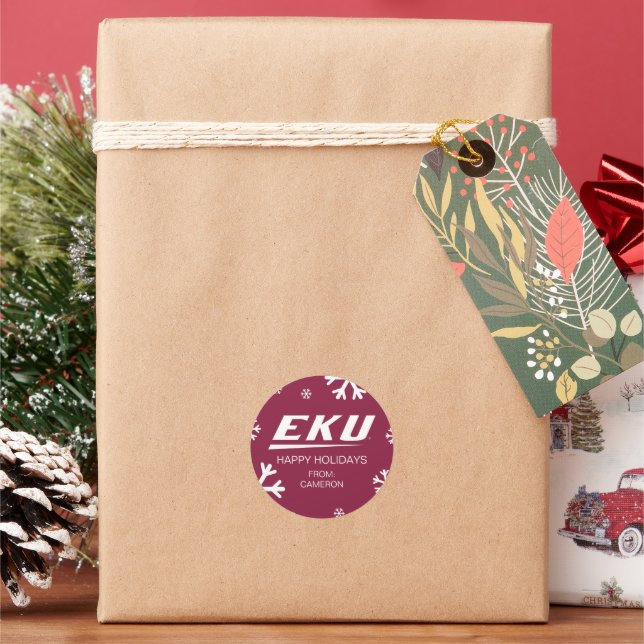 Eastern Kentucky University | EKU Classic Round Sticker (Holiday)