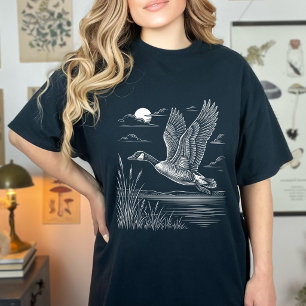 Eastern Kingbird Line Art Birdwatcher Minimalist  T-Shirt