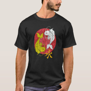 Eastern Koi Pisces Yin Yang Chinese Kanji Serenity T-Shirt