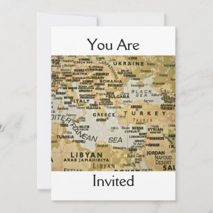 Eastern Mediterranean Map Invitation