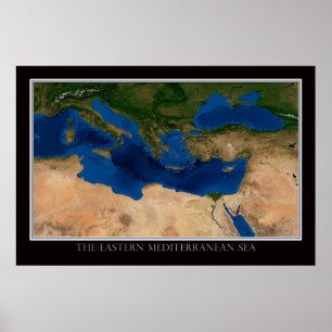 Eastern Mediterranean Satellite Poster Map