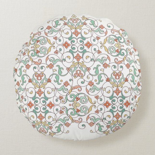 Eastern ornate border element. round pillow (Front)