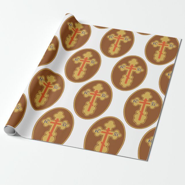 Eastern Orthodox Cross Wrapping Paper (Unrolled)