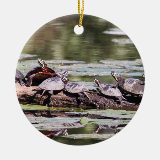 Eastern Painted Turtle Ceramic Ornament (Front)
