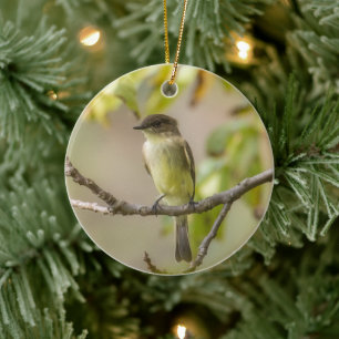 Eastern Phoebe Ceramic Ornament
