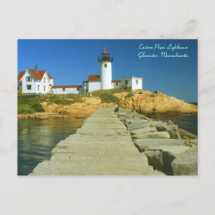 Eastern Point Lighthouse Gloucester MA Postcard