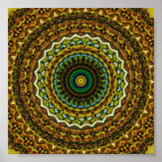 Eastern Promise Mandala Kaleidoscope Pattern Poster