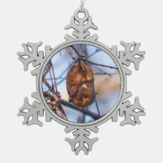 Eastern Red Bat Snowflake Pewter Christmas Ornament