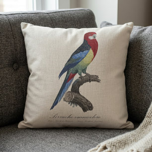 Eastern rosella or Platycercus eximius parakeet Throw Pillow