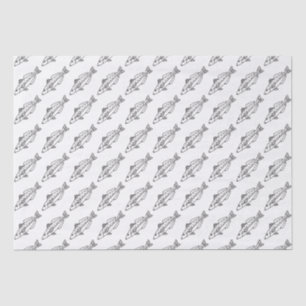 Eastern School Whiting Fish in Black and White Tissue Paper