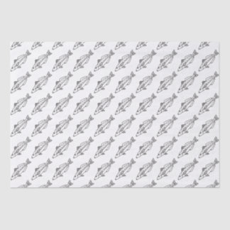 Eastern School Whiting Fish in Black and White Tissue Paper