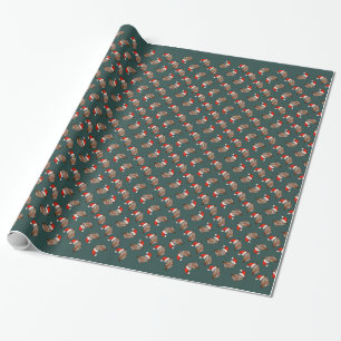 Eastern Screech Owl Santa Wrapping Paper