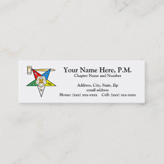 Eastern Star Past Matron Skinny Business Card