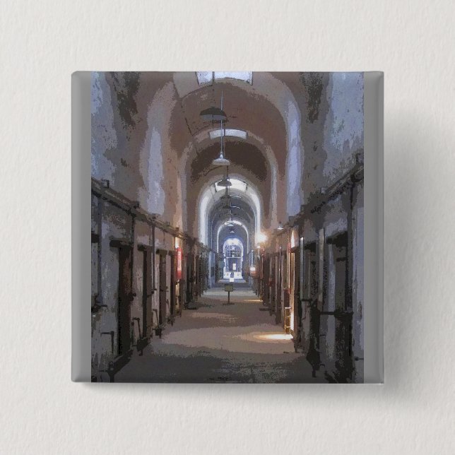 Eastern State Penitentiary CB 2 Inch Square Button (Front)