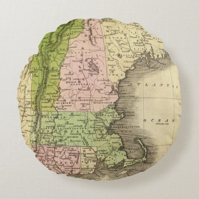 Eastern States Olney Map Round Pillow (Front)
