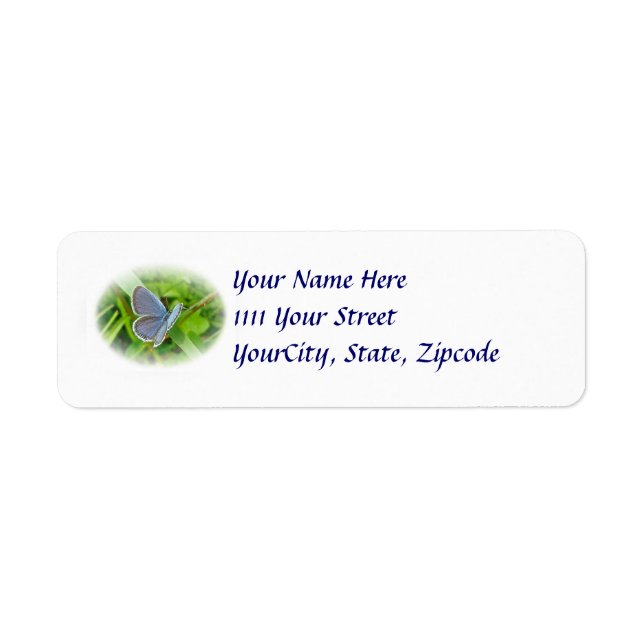 Eastern Tailed Blue Butterfly Address Label (Front)