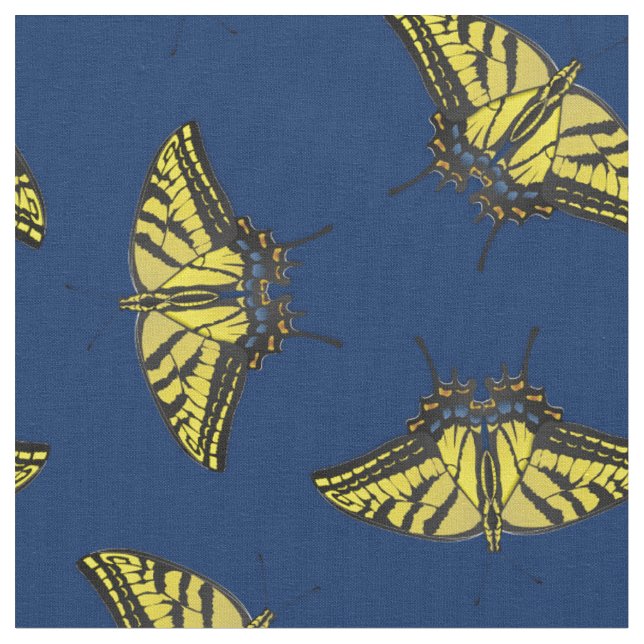 Eastern Tiger Swallowtail Butterflies Butterfly Fabric (Close Up)