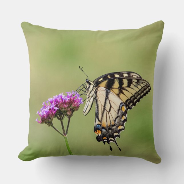 Eastern Tiger Swallowtail Butterfly Throw Pillow (Front)