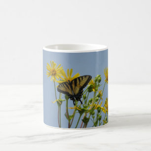 Eastern Tiger Swallowtail on Yellow Daisies Coffee Mug