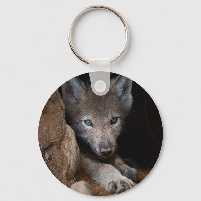 Eastern Timber Wolf Keychain (Front)
