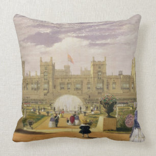 Eastern view of the Castle and Garden, Windsor Cas Throw Pillow