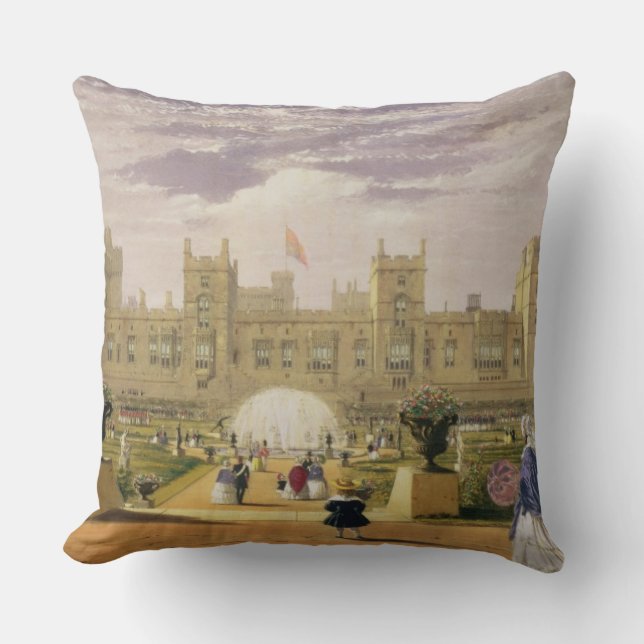 Eastern view of the Castle and Garden, Windsor Cas Throw Pillow (Front)