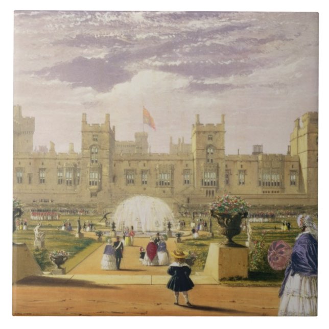 Eastern view of the Castle and Garden, Windsor Cas Tile (Front)