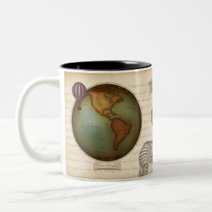 Eastern & Western Hemispheres Neo-Victorian Safari Two-Tone Coffee Mug