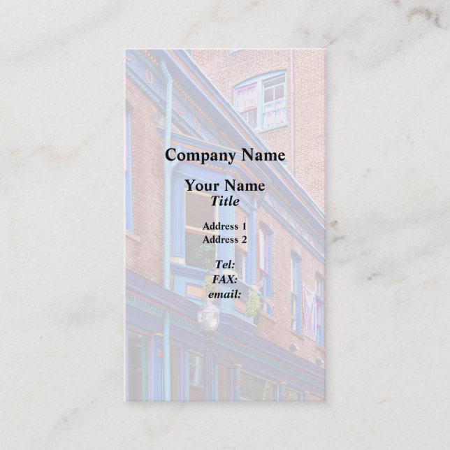 Easton PA - Street With Bay Window Business Card (Front)