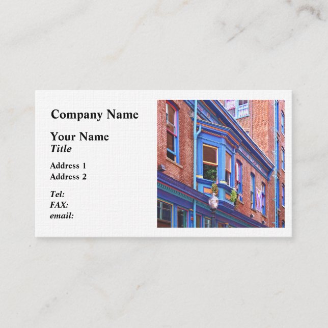 Easton PA - Street With Bay Window Business Card (Front)