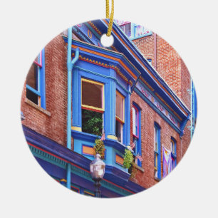 Easton PA - Street With Bay Window Ceramic Ornament