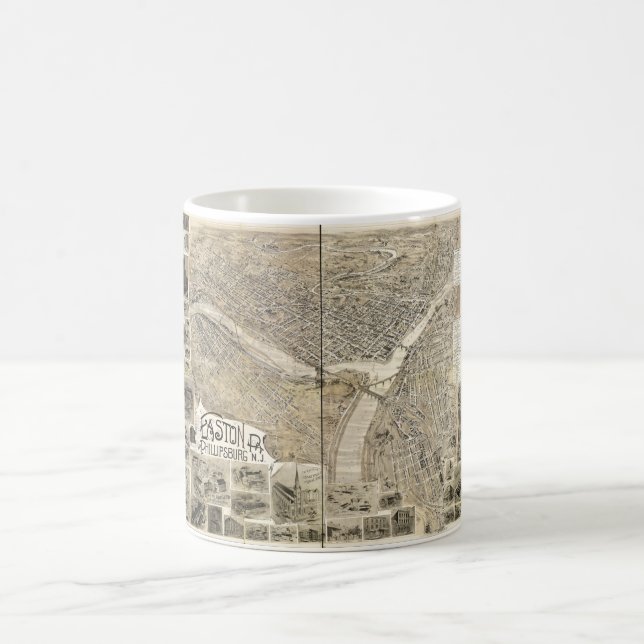 Easton Pennsylvania & Phillipsburg New Jersey 1900 Coffee Mug (Center)