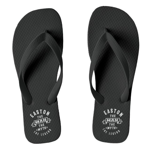 Easton Personalized Name Birthday Gift Flip Flops (Footbed)